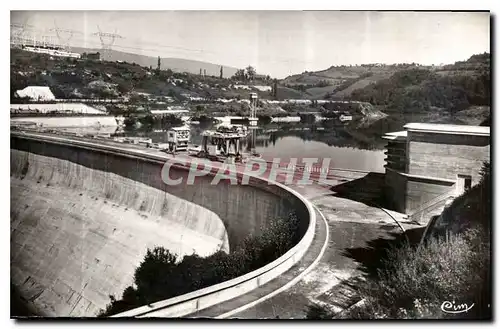 Moderne Karte Barrage de Genissiat Ain Route et vue d'ensemble du Barrage