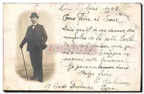 CARTE PHOTO Homme Paris