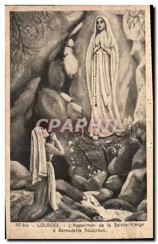 Ansichtskarte AK Lourdes l'Apparation de la sainte Vierge a Bernadette Soubirous