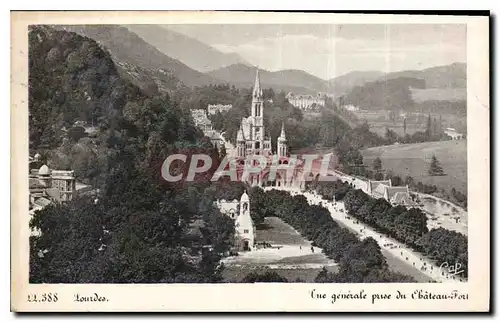 Cartes postales Lourdes vue generale prise du bateau fort