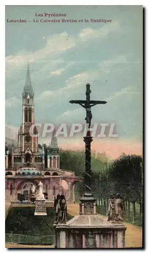 Ansichtskarte AK Les Pyrenees Lourdes le Calvaire Breton et la Basilique