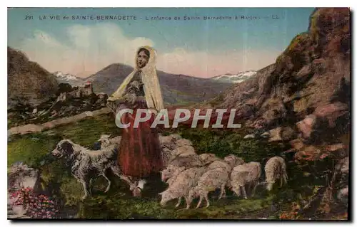 Cartes postales La Vie de Sainte Bernadette l'enfance de Sainte Bernadette a Bartres