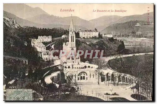 Ansichtskarte AK Lourdes La Rosaire et la Basilique