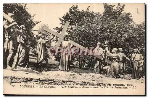 Cartes postales Lourdes Le Calvaire VIII Station Jesus console les filles de Jerusalem