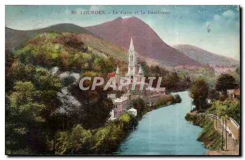 Cartes postales Lourdes Le Gave et la Basilique