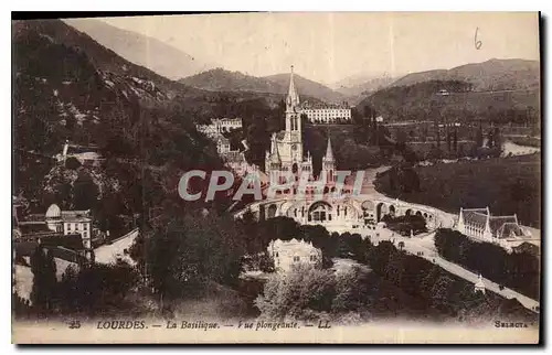 Cartes postales Lourdes La Basilique Vue plongeante