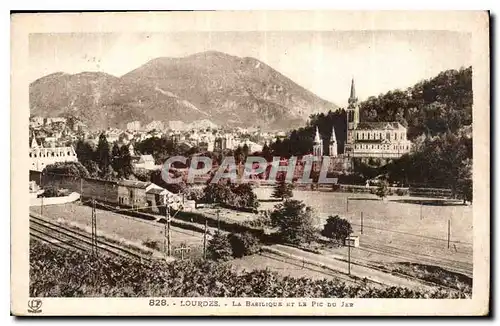 Ansichtskarte AK Lourdes La Basilique et le Pic du Jer