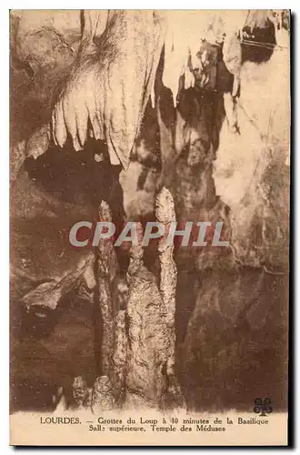 Cartes postales Lourdes Grotte du Loup a 10 minutes de la Basilique Salle superieure Temple des Meduses