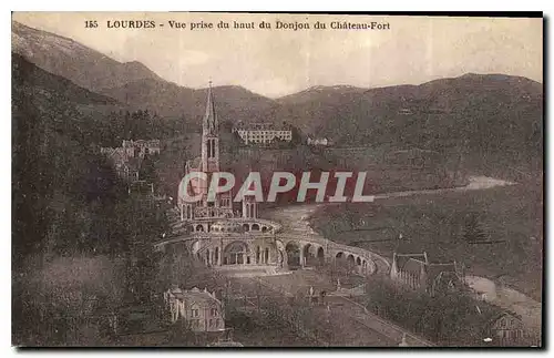 Ansichtskarte AK Lourdes Vue prise du haut du Donjon du Chateau Fort