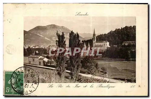 Ansichtskarte AK Lourdes Le Pic du Jer et la Basilique