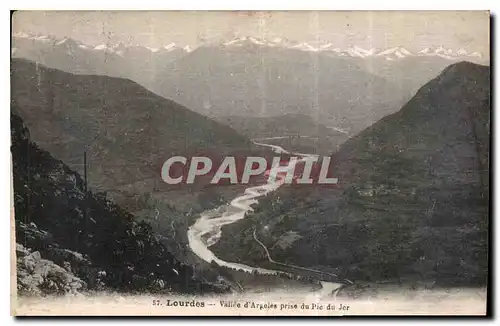 Cartes postales Lourdes Vallee d'Argeles prise du Pic du Jer