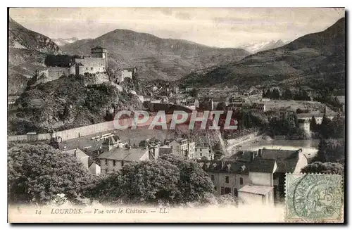 Cartes postales Lourdes vue vers le Chateau