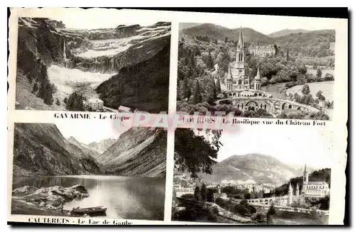 Cartes postales Gavarnie le Cirque Lourdes la Basilique vue du Chateau Fort Cauterets le Lac de Gaube