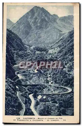 Cartes postales Cauterets Route et chemin de Fer de Pierrefitte a Cauterets le limacon