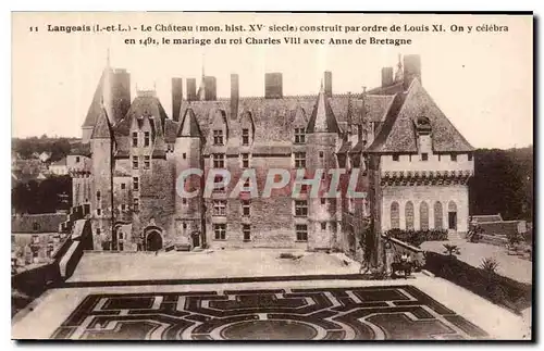 Ansichtskarte AK Langeais I et L le Chateau mon hist XV siecle construit par ordre de Louis XI on y celebra en 14