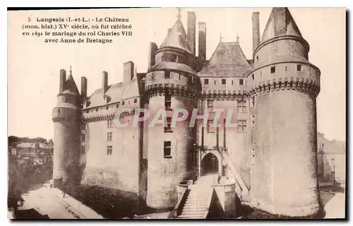 Ansichtskarte AK Langeais I et L le Chateau mon hist siecle ou fut celebre en 1491 le mariage du roi Charles VIII