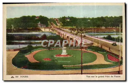 Ansichtskarte AK Tours vue sur le grand pont de Pierre