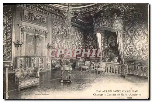 Ansichtskarte AK Palais de Fontainebleau Chambre a coucher de Marie Antoinette