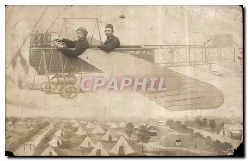 CARTE PHOTO Hommes Avion Lefebvre Aviation