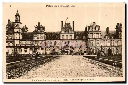 Cartes postales Palais de Fontainebleau Facade et Entree principale