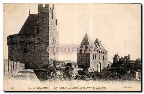 Ansichtskarte AK Cite de Carcassonne les Remparts exterieurs et la Porte de Narbonne