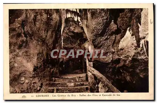 Cartes postales Lourdes les Grottes du Roy Salles des fees et Cascade de feu