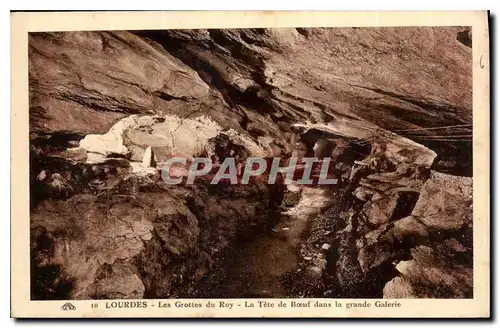 Ansichtskarte AK Lourdes les Grottes du Roy la Tete de Boeuf dans la Grande Galerie