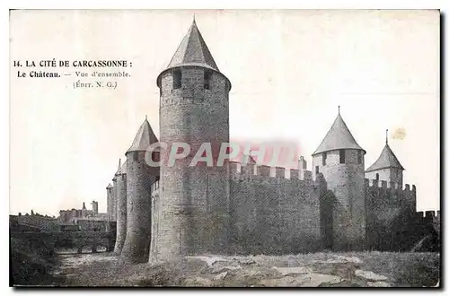 Cartes postales La Cite de Carcassonne le Chateau vue d'ensemble