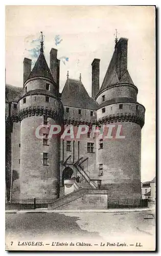 Cartes postales Langeais l'Entree du Chateau le Pont Levis