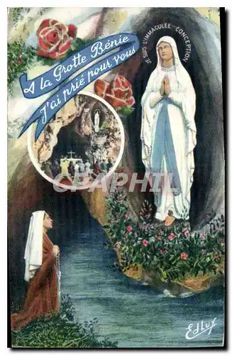 Ansichtskarte AK Lourdes l'Apparition et la Grotte Miraculeuse