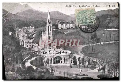 Ansichtskarte AK Lourdes la Basilique et le Rosaire