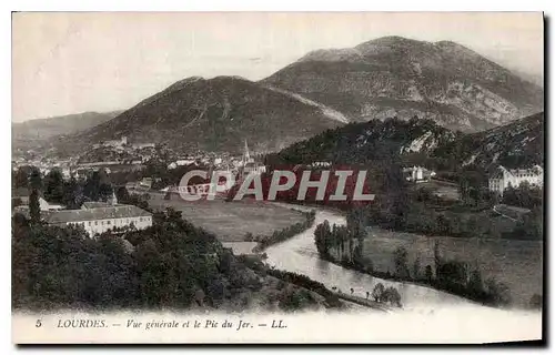 Cartes postales Lourdes vue generale et le Pic du Jer