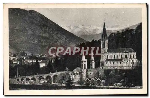 Ansichtskarte AK Lourdes la Basilique et le Pic du Jer