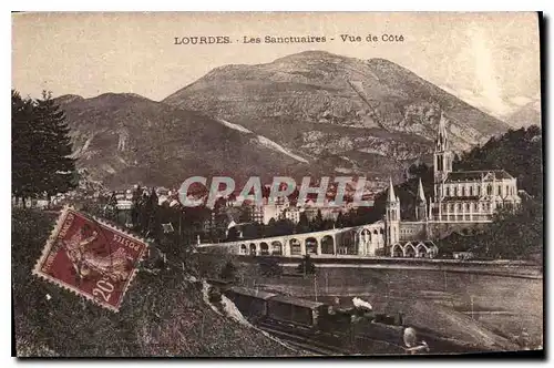 Cartes postales Lourdes les Sanctuaires vue de Cote