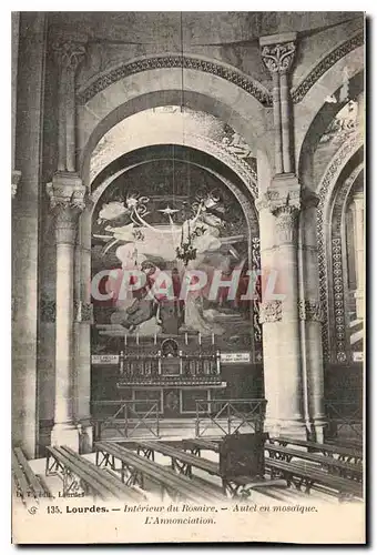 Cartes postales Lourdes Interieur du Rosaire Autel en Mosaique l'Annonciation