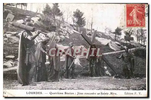 Cartes postales Lourdes Quatrieme Station Jesus rencontre sa Sainte Mere