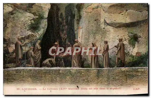 Cartes postales Lourdes le Calvaire XIV Station Jesus est mis dans le Sepulere