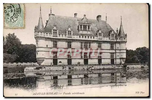 Cartes postales Azay le Rideau facade meridionale