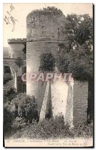 Cartes postales Chinon le Chateau les Douves la Tour de Coudry et la Tours de boissy