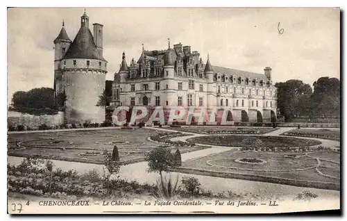 Ansichtskarte AK Chenonceaux le Chateau la Facade occidentale vue des Jardins