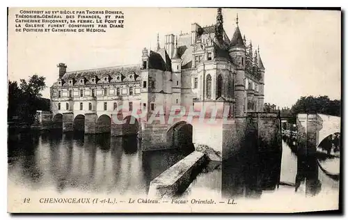 Cartes postales Chenonceaux I et L le Chateau Facade Orientale