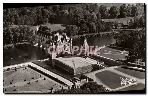 Ansichtskarte AK Chenonceaux Indr et Loire vue aerienne les Douves la Tour des Marques le Pont Levis le Chateau f