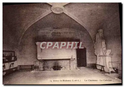 Cartes postales Azay le Rideau I et L Le Chateau La Cuisine