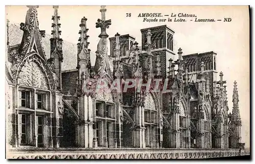 Cartes postales Amboise Le Chateau Facade sur la Loire Lucarnes