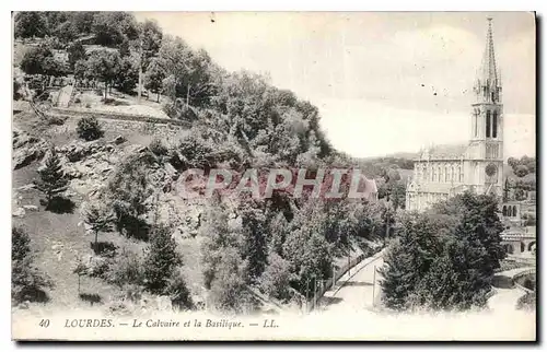 Ansichtskarte AK Lourdes Le Calvaire et la Basilique