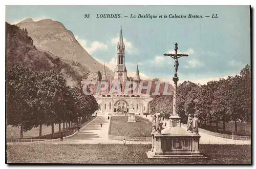 Ansichtskarte AK Lourdes La Basilique et le Calvaire Breton