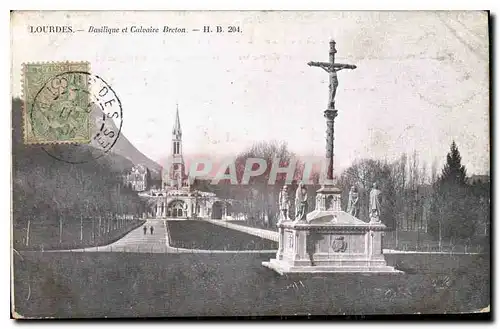 Ansichtskarte AK Lourdes Basilique et Calvaire Breton