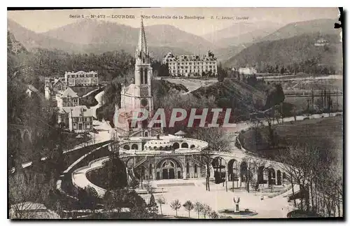 Cartes postales Lourdes Vue generale de la Basilique