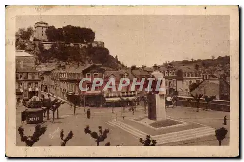 Cartes postales Lourdes La Place Peyramale et le Chateau Fort