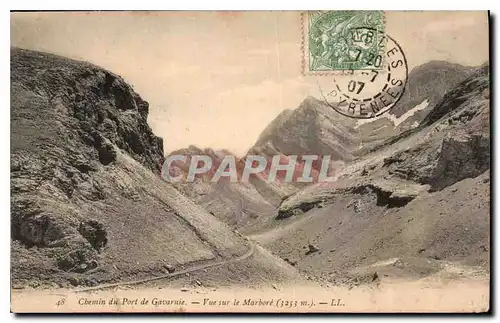 Cartes postales Chemin du Port de Gavarnie Vue sur le Marbore